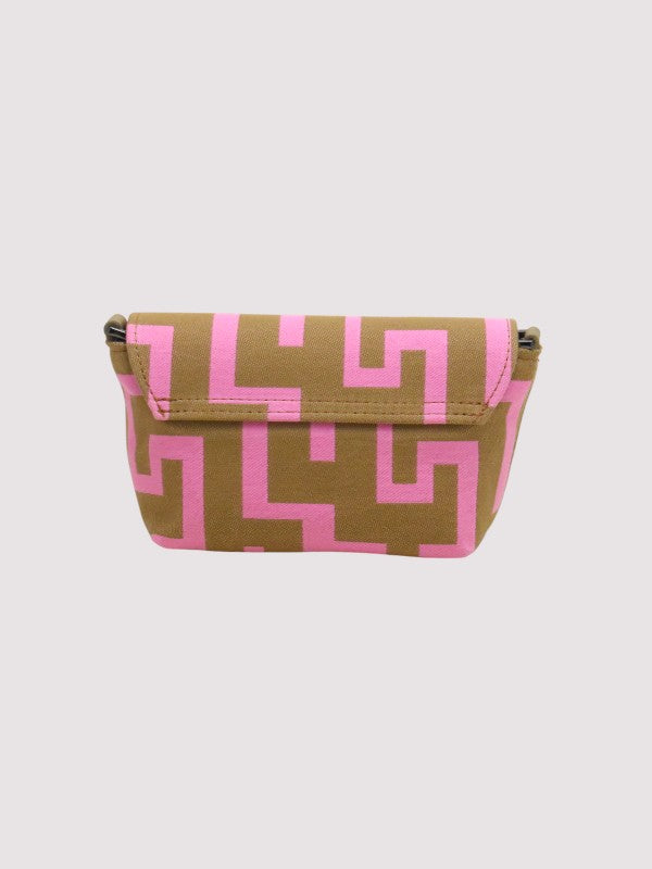 AGAPI – CLASSIC Pattern – Baby Pink/Tan – EL Strap – Mini Bag