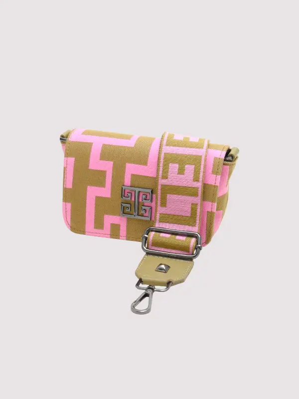 AGAPI – CLASSIC Pattern – Baby Pink/Tan – EL Strap – Mini Bag