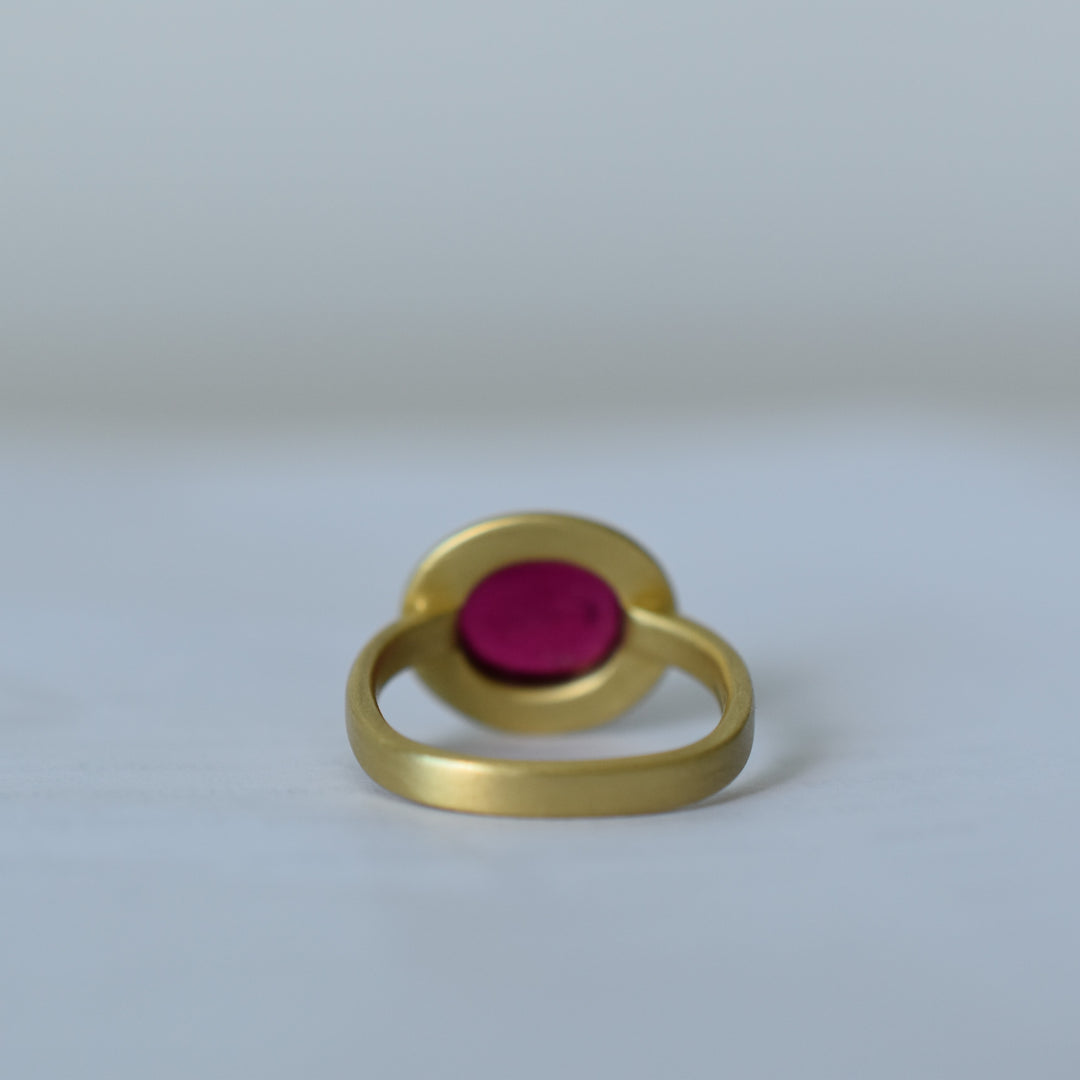 Rubellite Classic Gold Ring