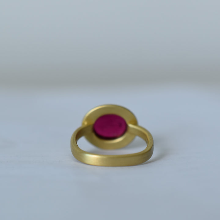 Rubellite Classic Gold Ring