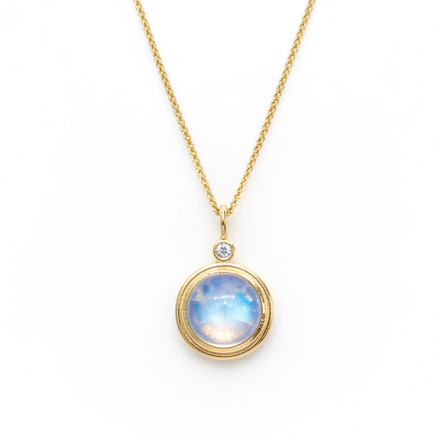 Moonstone and Diamond Pendant