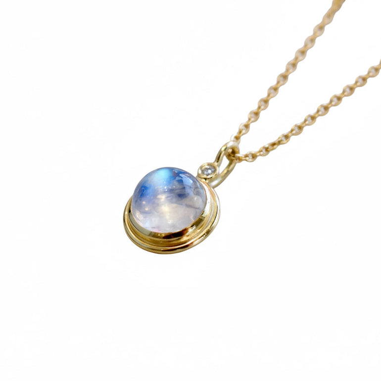 Moonstone and Diamond Pendant