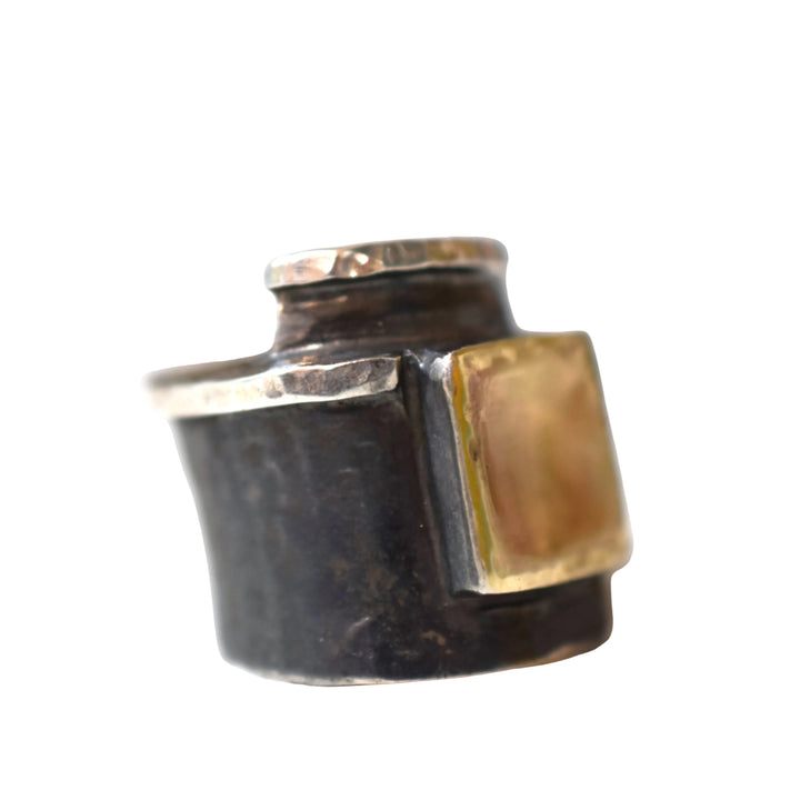 Oxidized Compass Ring