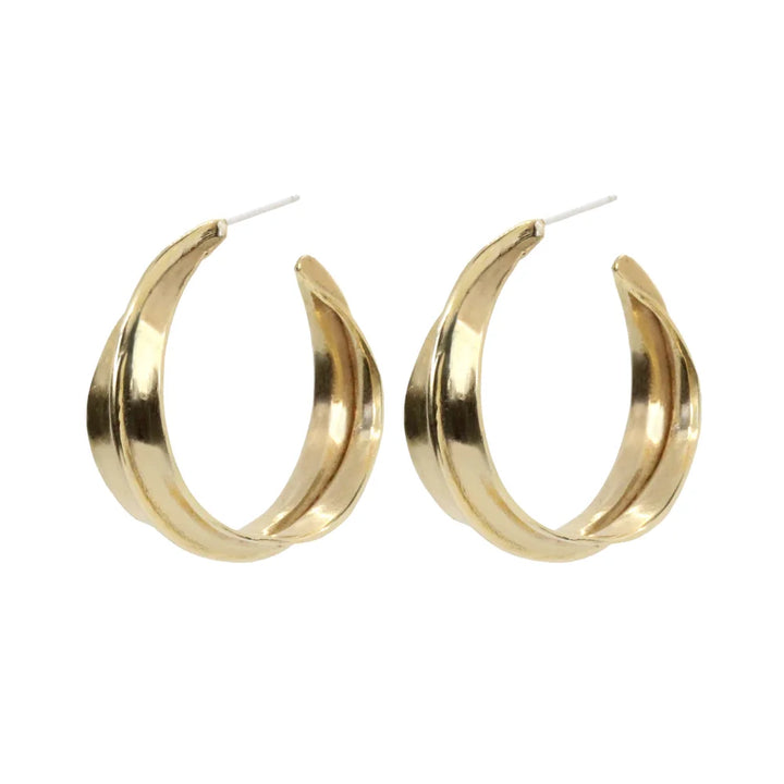 Bronze Medium Sahara Ridge Hoop Earrings