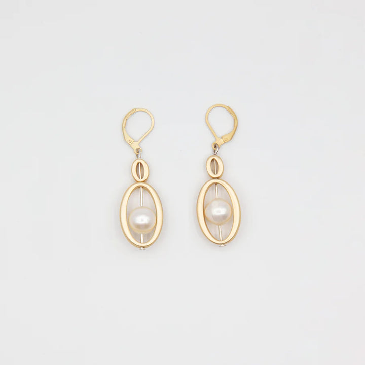 Floating Pearl Hanging Earrings