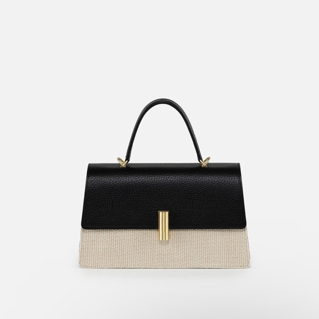 Teti Medium Shoulder Bag - Raffia/Black – Unique Boutique