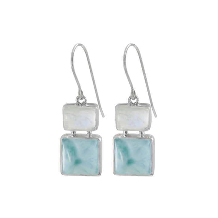 Rainbow Moonstone & Larimar Earrings
