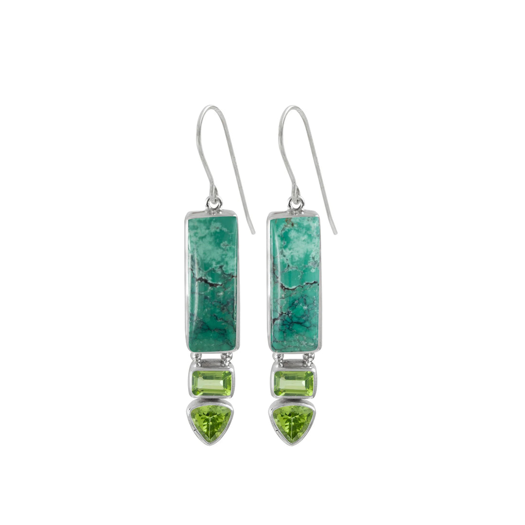 Turquoise and Peridot Earrings