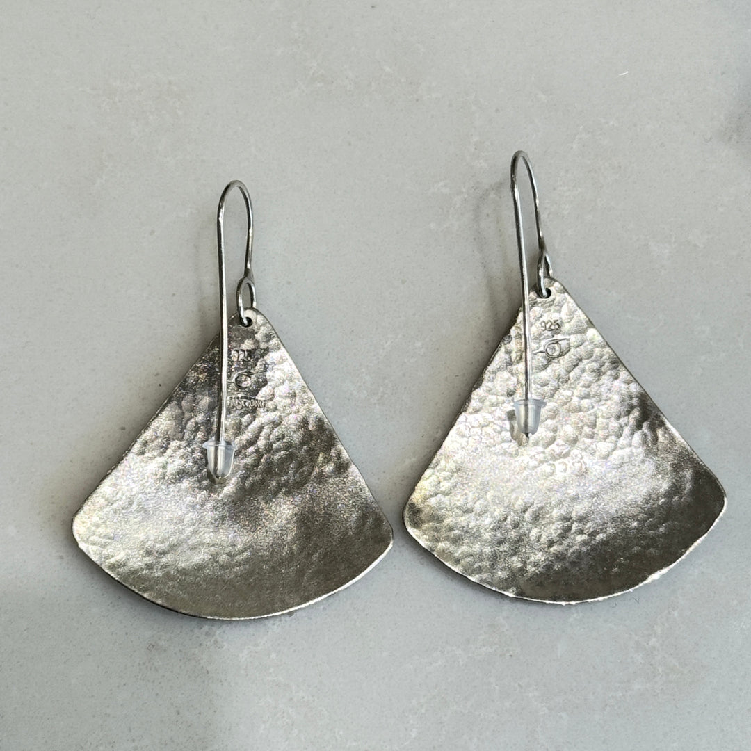 Double Plated Fans Hanging Earrings