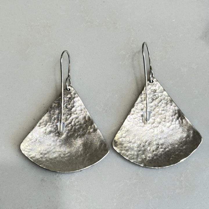 Double Plated Fans Hanging Earrings