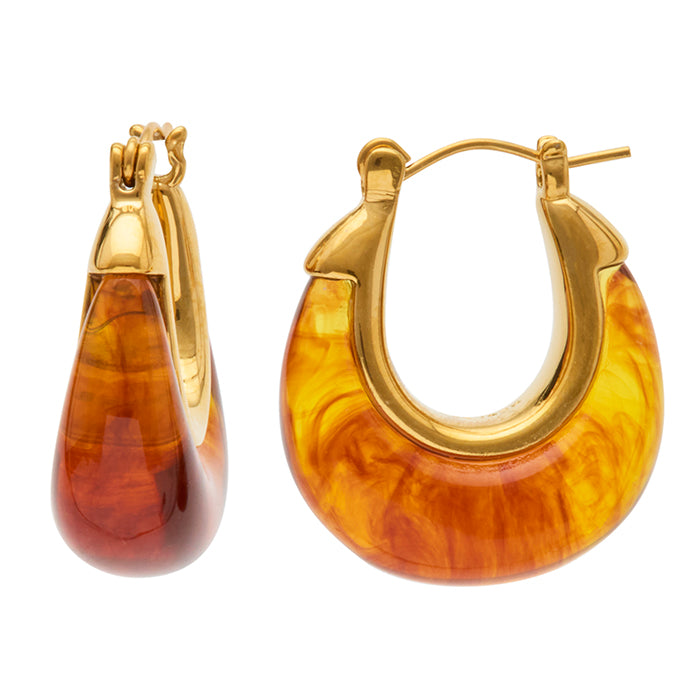 Tortoise Shell Resin Hoops