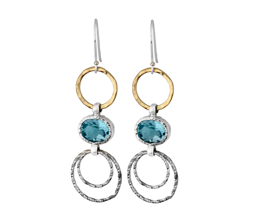 Blue Topaz Hanging Earrings