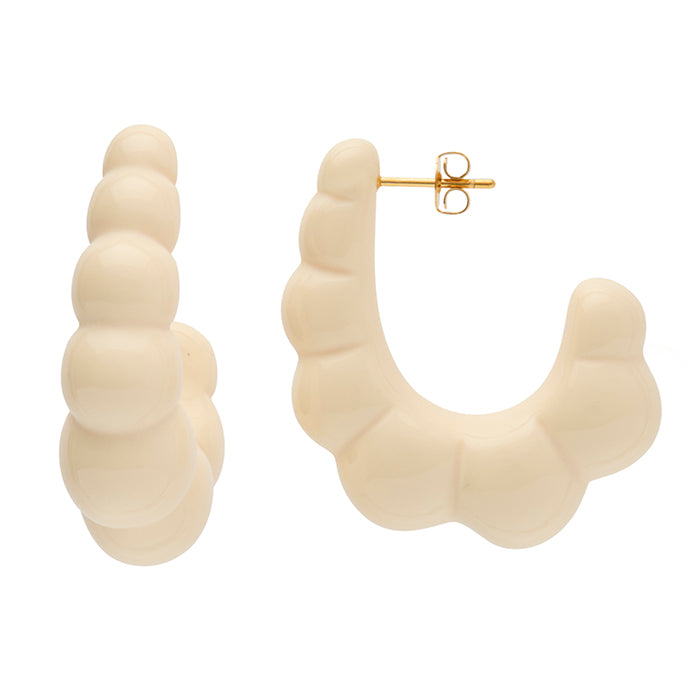 Ivory Resin Cornucopia Earrings