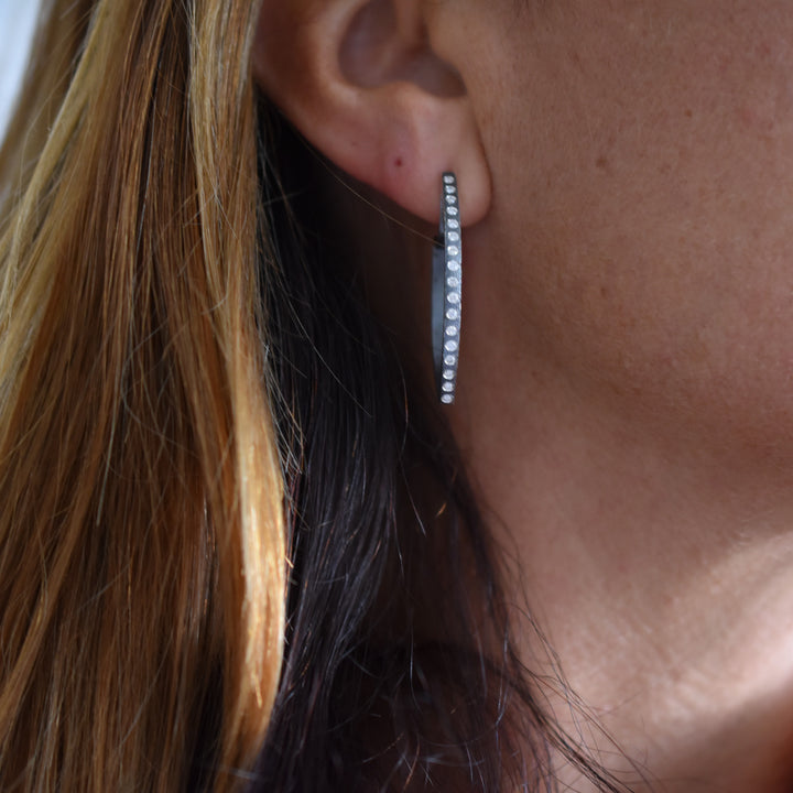 Large Celine Earrings - Silver