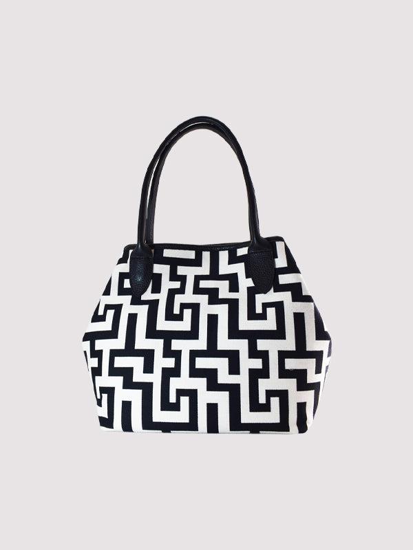 EMMELIA Classic Pattern – Leather in Ecru/Black with EL Strap