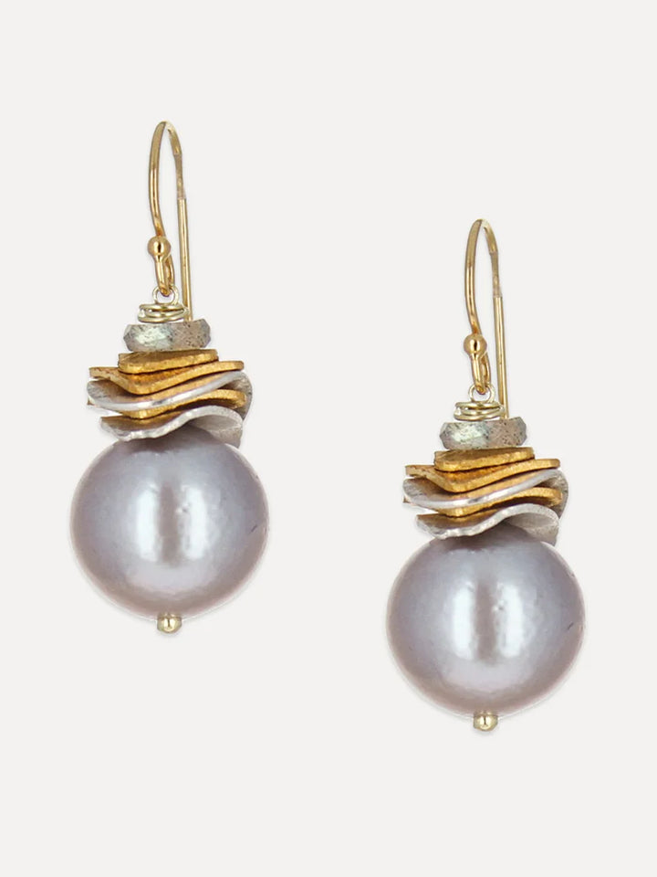 Rio Signature Earrings - Grey Pearl