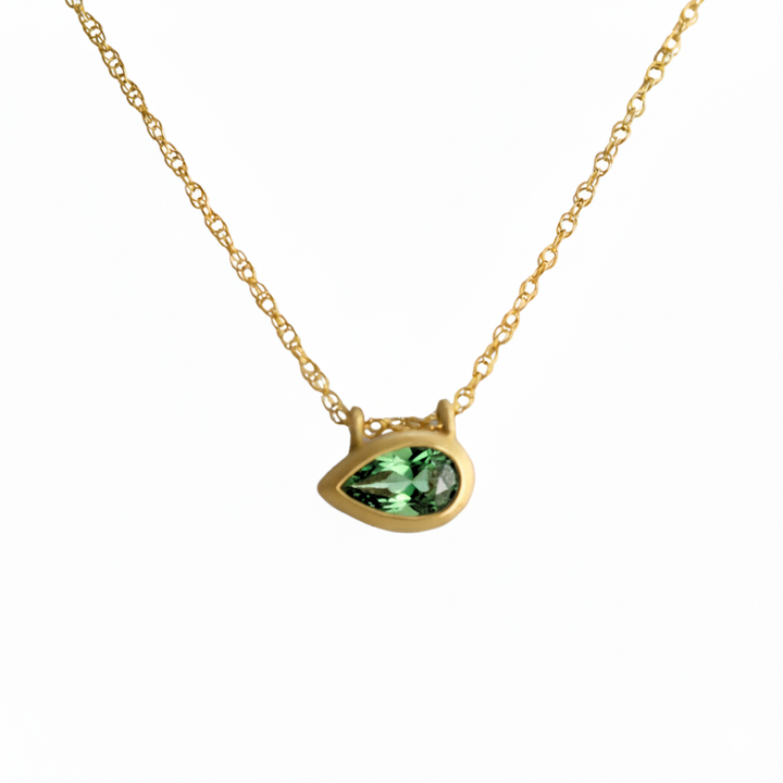 Tsavorite Garnet Bezel Pendant Necklace
