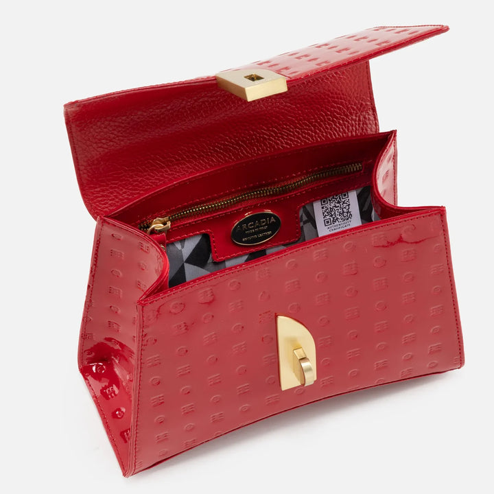 Arco Small Satchel - Red Logo Patent