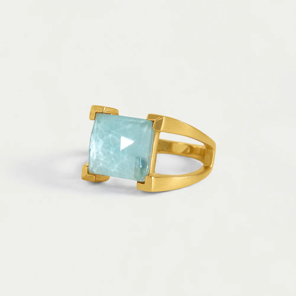 Mini Plaza Ring - Irridescent Sky Blue