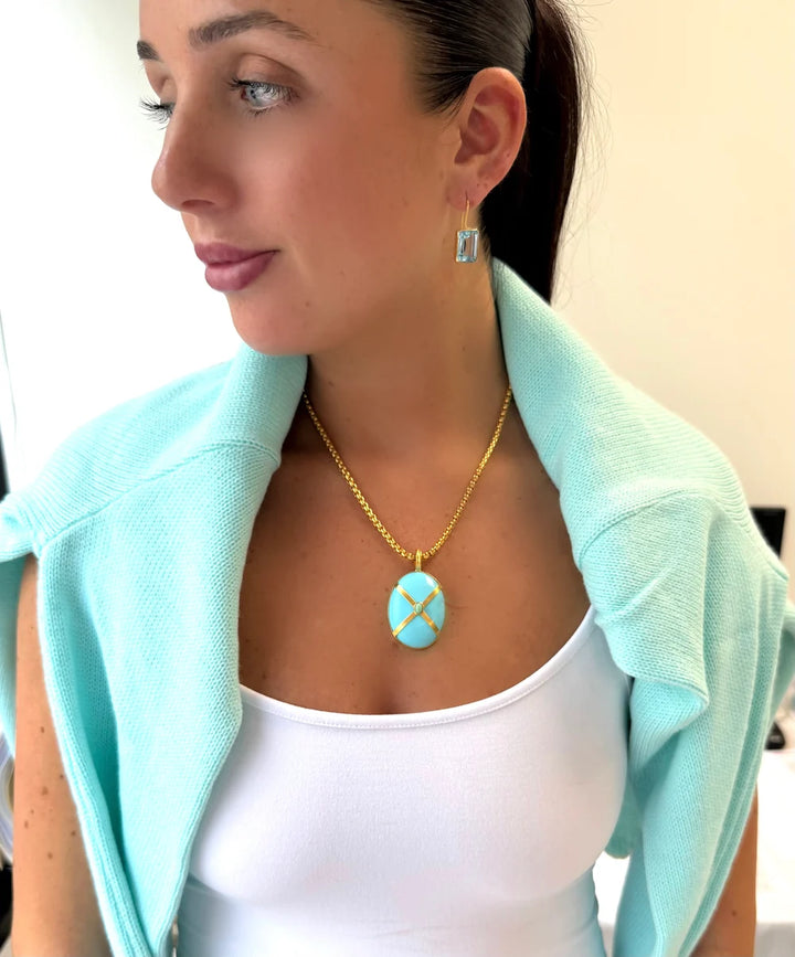 Howlite Turquoise Cross Enhancer