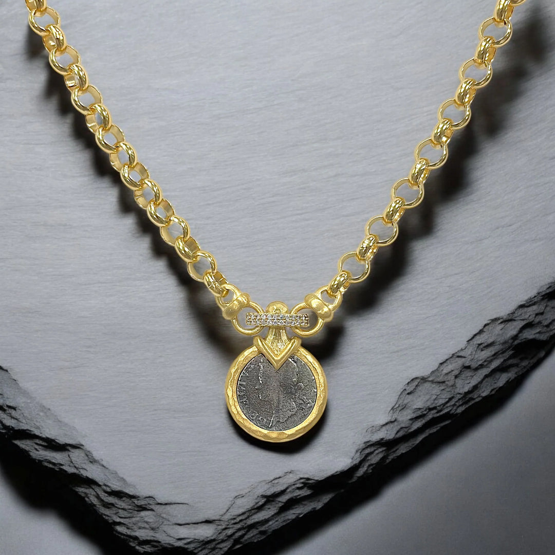 Gold Vecchio Coin Necklace