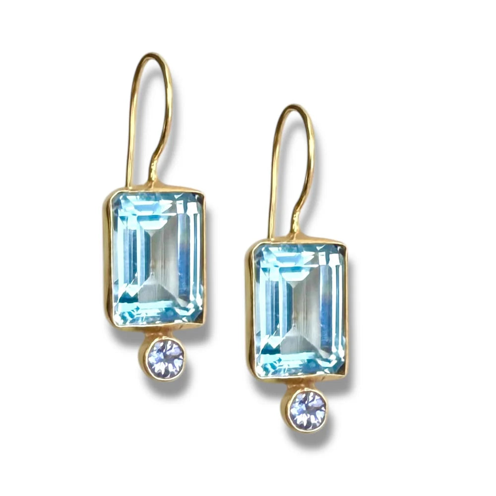 Blue Topaz Double and Tanzanite Midi Earring