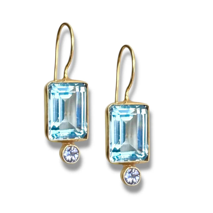Blue Topaz Double and Tanzanite Midi Earring