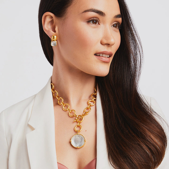 Honeybee Statement Necklace - Pearl