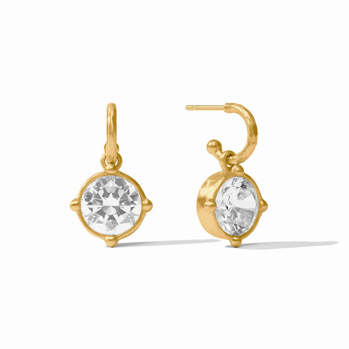 Honey Bee Hoop & Charm Earrings - Cubic Zirconia