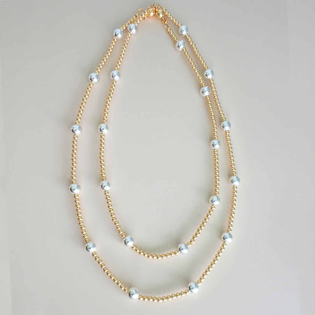 2-Tone Stretchy Gold and Silver Necklace