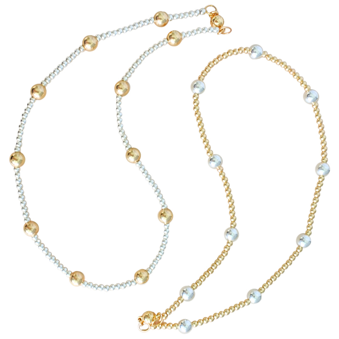 2-Tone Stretchy Silver and Gold Necklace