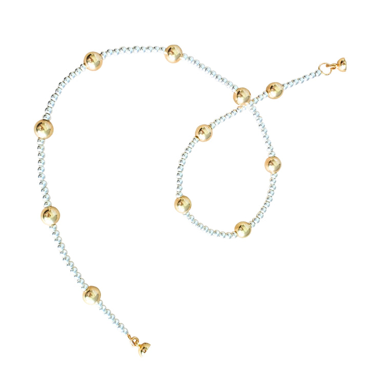 2-Tone Stretchy Silver and Gold Necklace