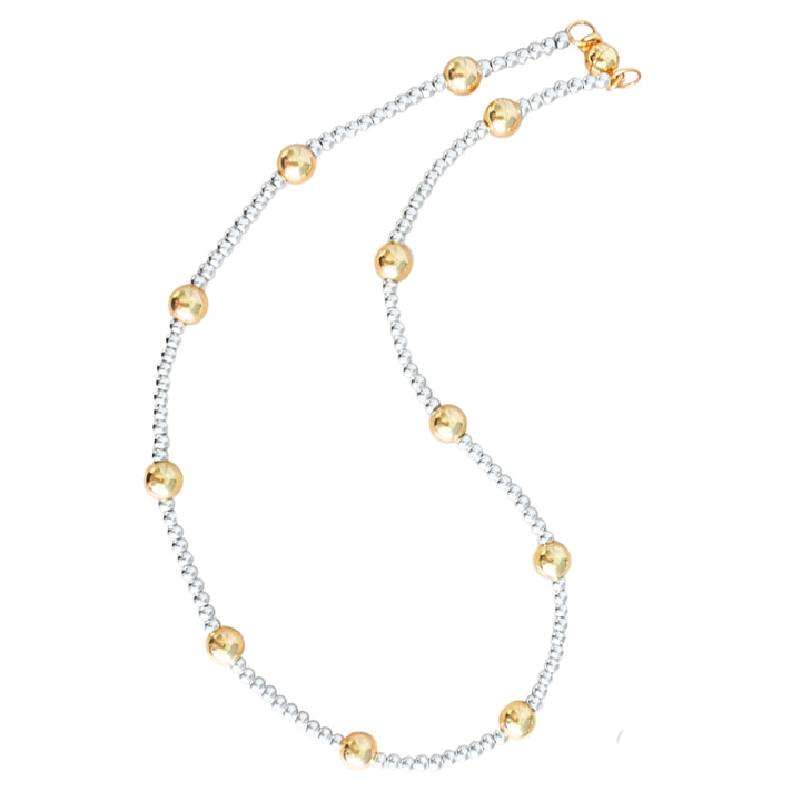 2-Tone Stretchy Silver and Gold Necklace