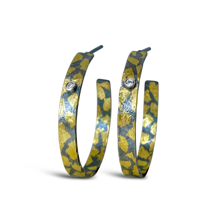 Speckled Hoops with Diamonds - Medium