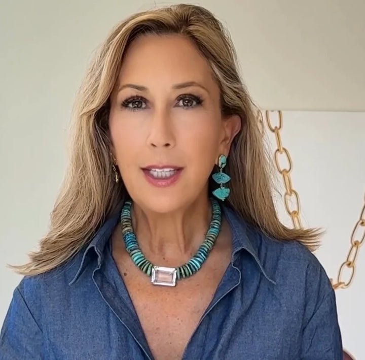 XL Turquoise and Quartz Choker Necklace