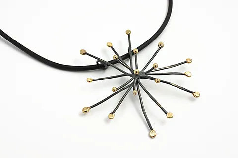 Sterling Silver and 14k Gold “Jacks” Necklace