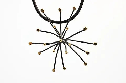 Sterling Silver and 14k Gold “Jacks” Necklace