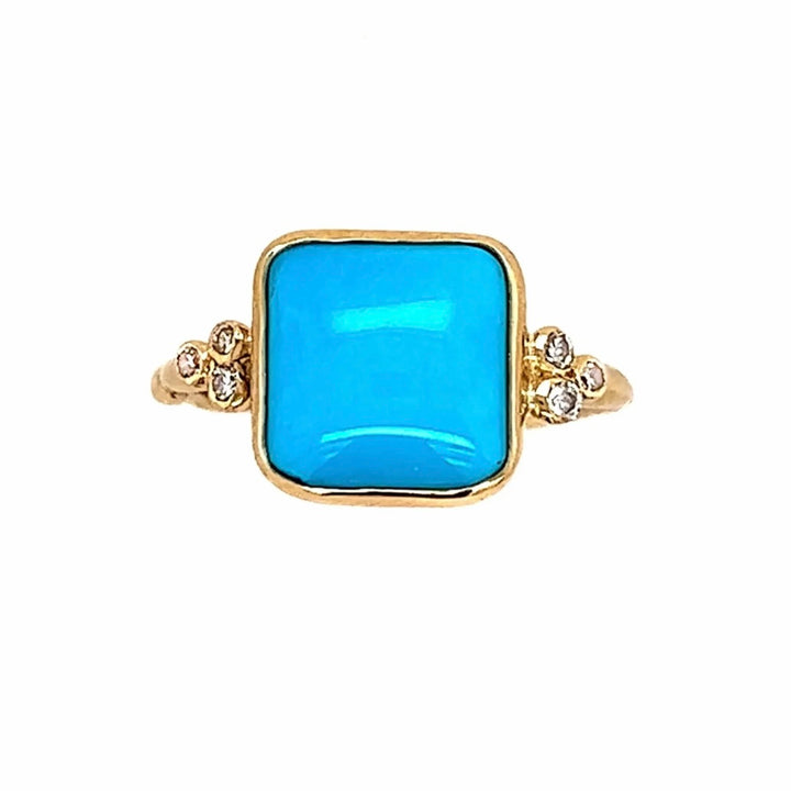 Sleeping Beauty Turquoise with Diamonds Ring