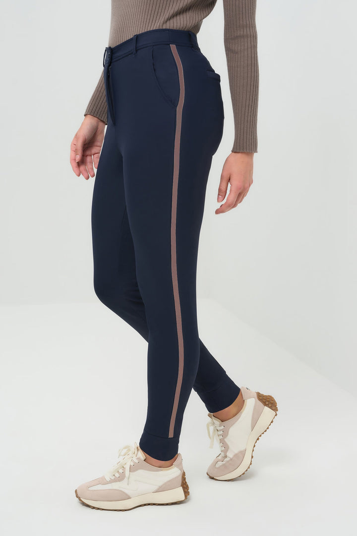 Cozy Juniper Fleece-Lined Jogger Pant - Navy/Taupe