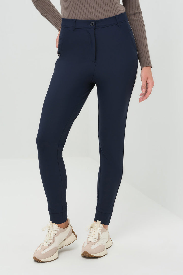 Cozy Juniper Fleece-Lined Jogger Pant - Navy/Taupe