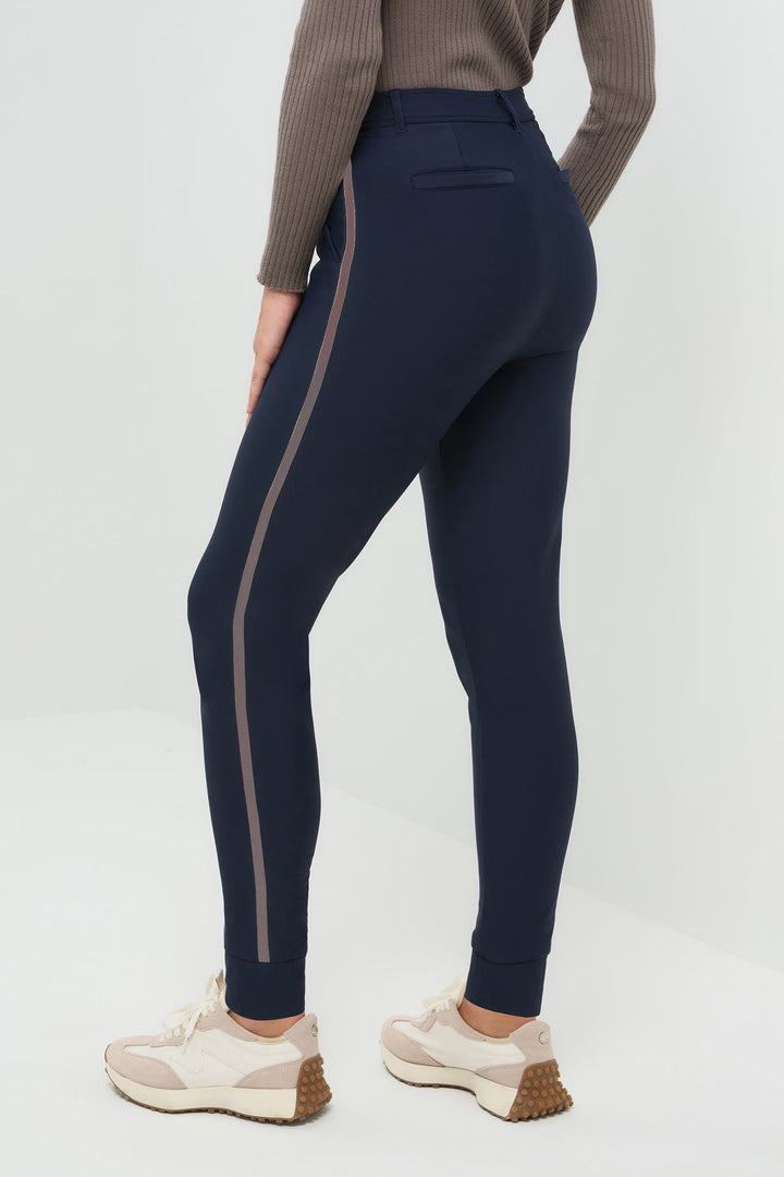 Cozy Juniper Fleece-Lined Jogger Pant - Navy/Taupe