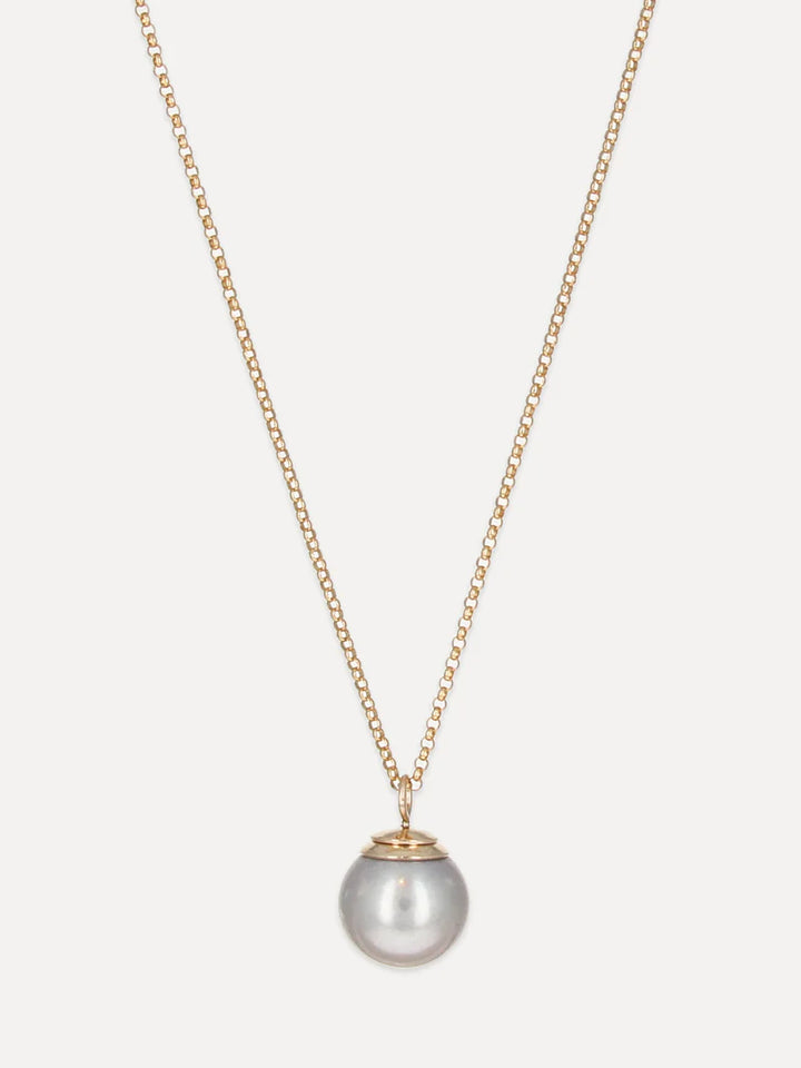Cleo Necklace - Grey Pearl