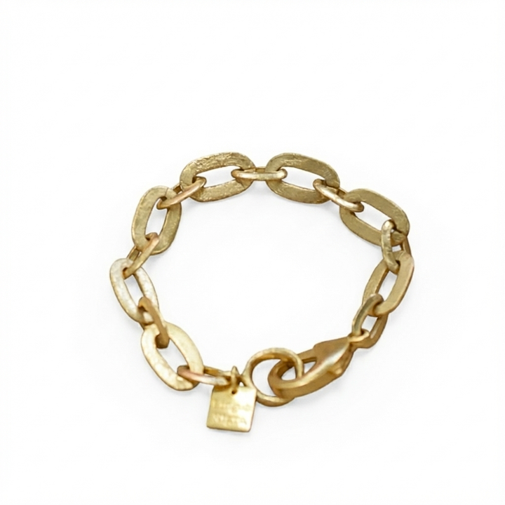 Over and Over Hand Etched Chain Link Bracelet