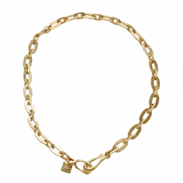 Over and Over Hand Etched Chain Link Necklace