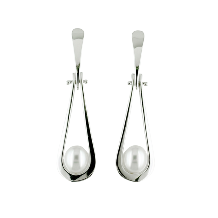 Pearl Swinging Teardrop Earrings