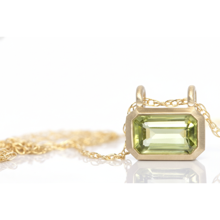 Peridot Bezel Pendant Necklace
