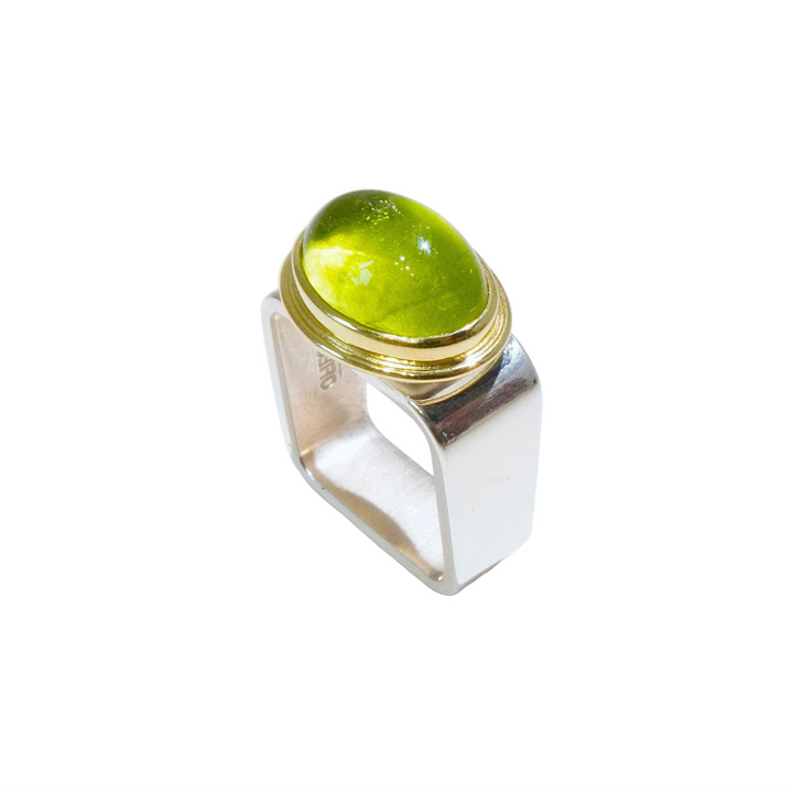 Peridot Square Ring 11x14mm