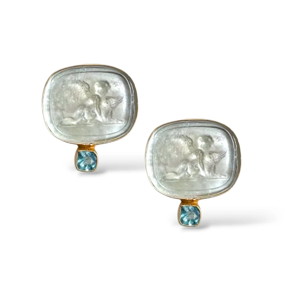 Ethereal Guardian Angel Intaglio Earring