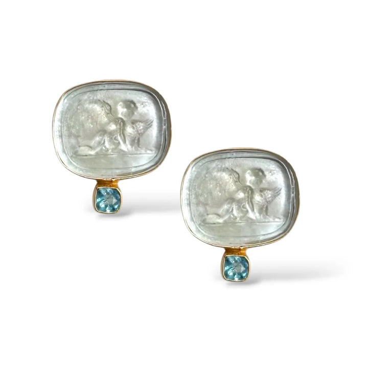 Ethereal Guardian Angel Intaglio Earring