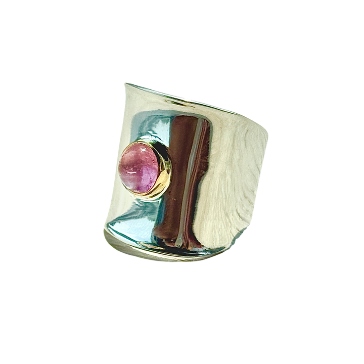 Pink Tourmaline Saddle Ring
